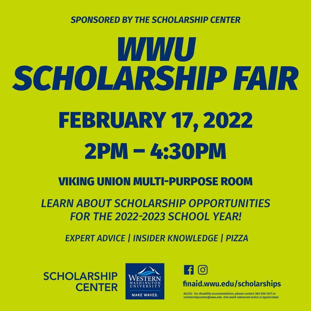 green background with text about scholarship fair