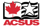 logo with maple leaf and start and the letters ACSUS